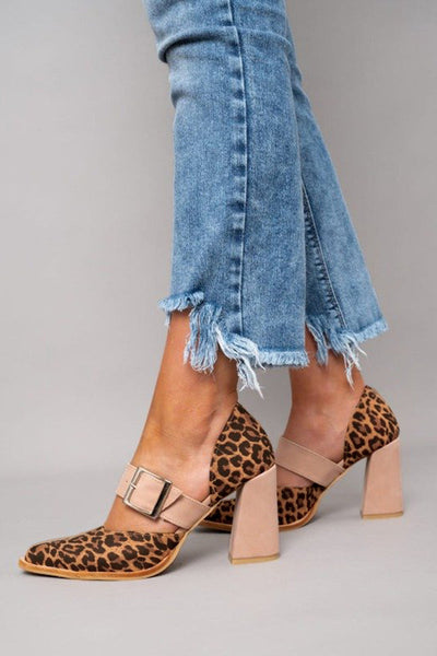 Avano™ | Leopard Print Suede Sandals with Sturdy Heel