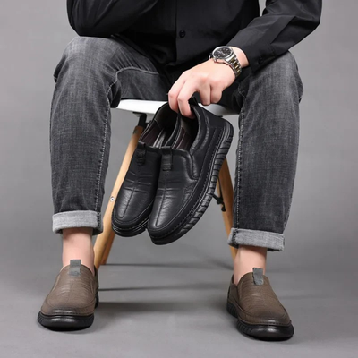 Mason Genuine Leather Loafers for Men with Classic Design and Non-Slip Sole