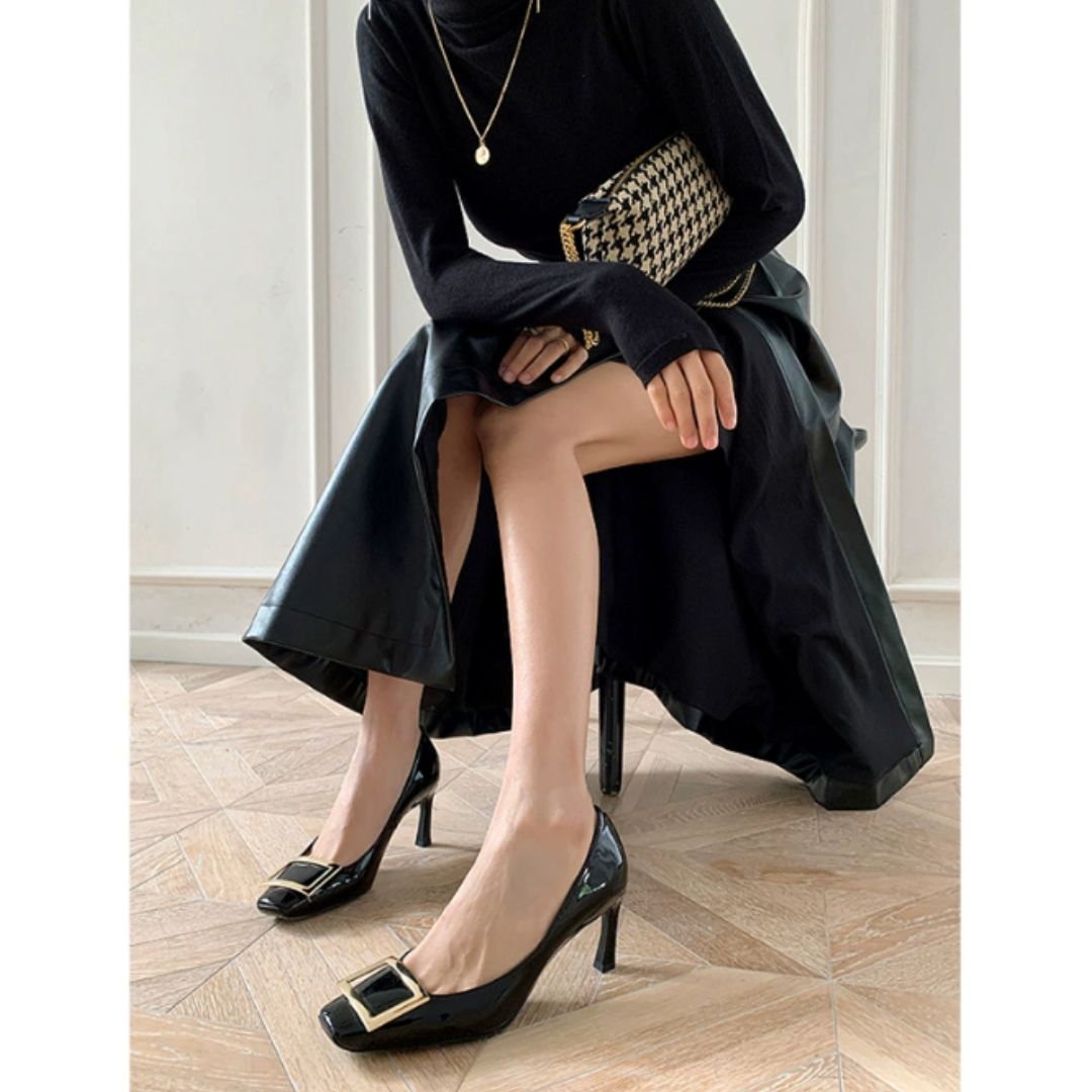 Teona™ | Elegant sandals with square toe and mid heel