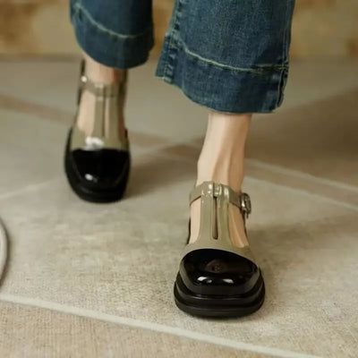 Round Toe Chunky Platform Shoes