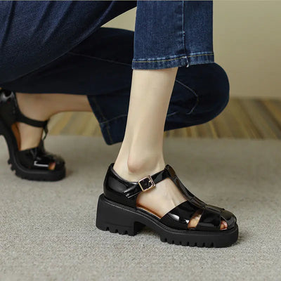 Round Toe Chunky Platform Shoes