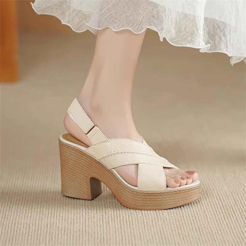 Cross Band High Heel Sandals