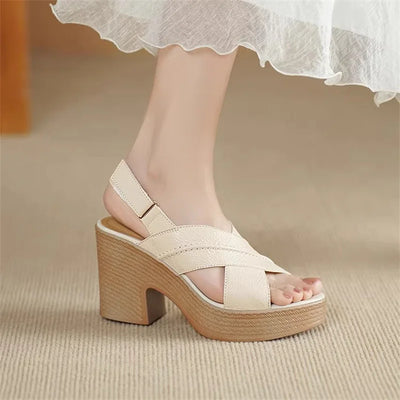 Cross Band High Heel Sandals