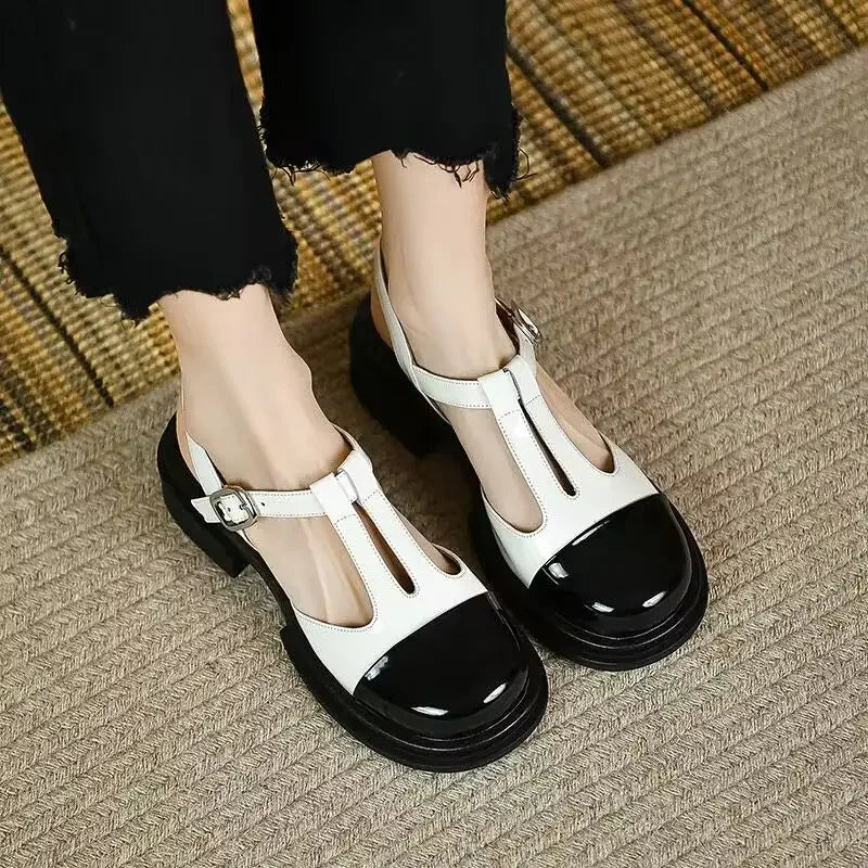Round Toe Chunky Platform Shoes