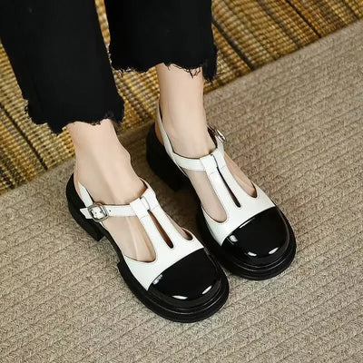 Round Toe Chunky Platform Shoes