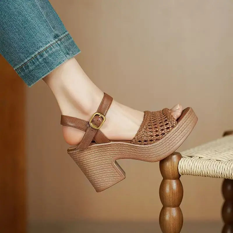Vintage Hollow Out Sandals