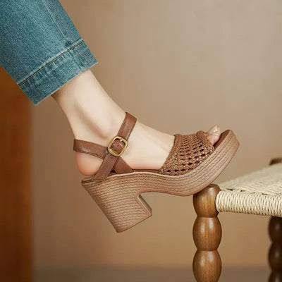 Vintage Hollow Out Sandals