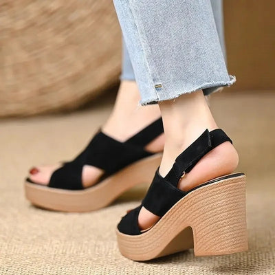 Chunky Heel Retro Sandals