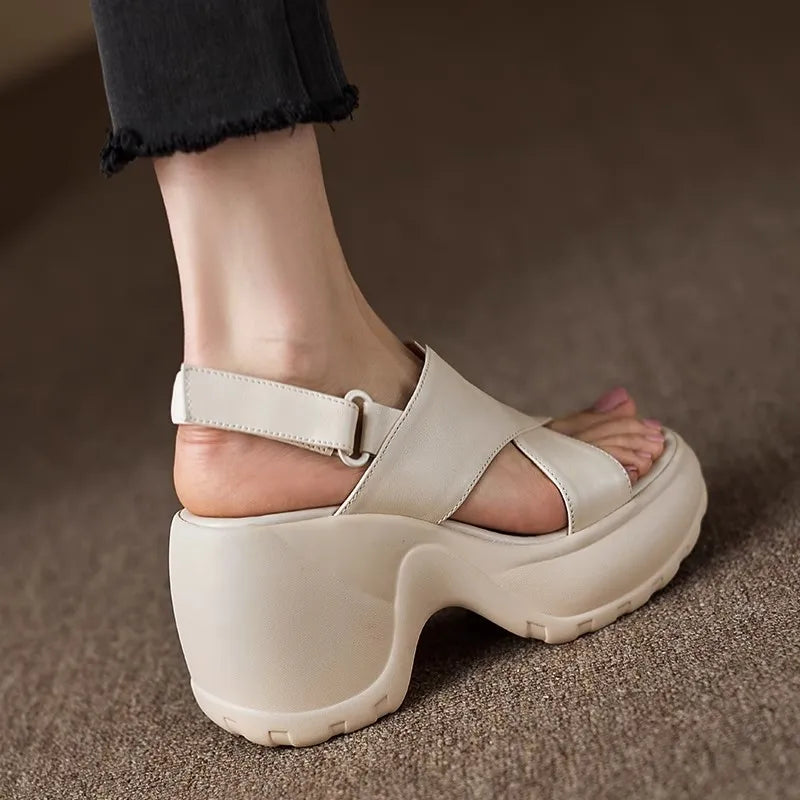 Open Toe Cross Leather Sandals