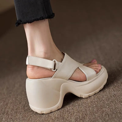 Open Toe Cross Leather Sandals