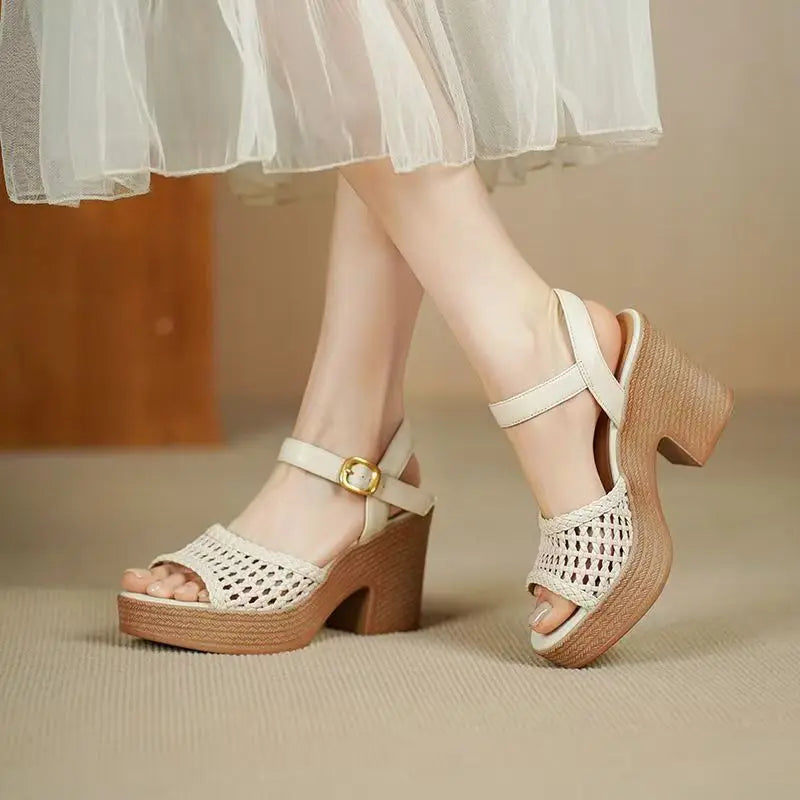 Vintage Hollow Out Sandals