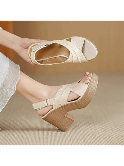 Cross Band High Heel Sandals