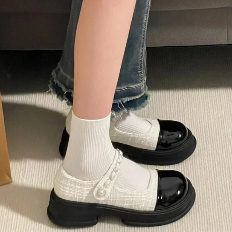 Gothic Chunky Heels Round Toe Shoes
