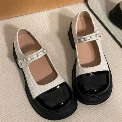 Gothic Chunky Heels Round Toe Shoes