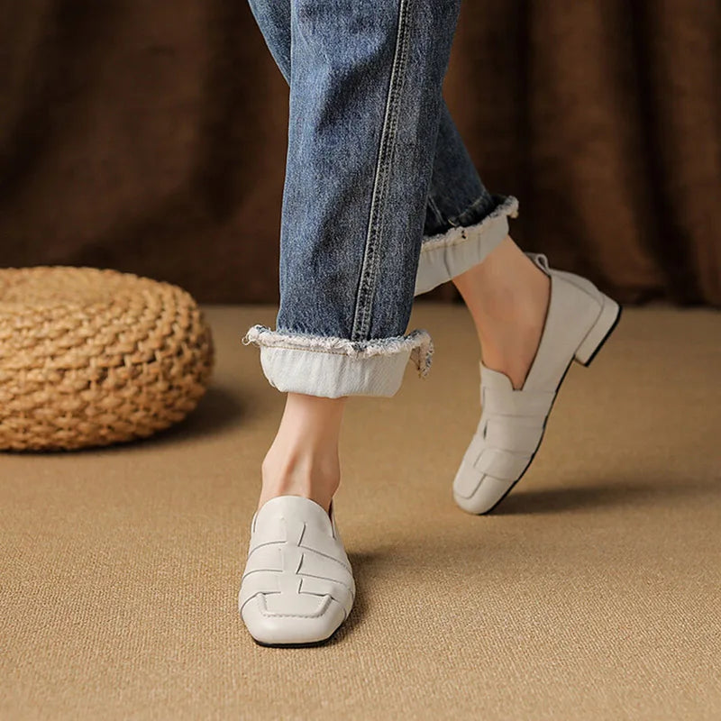 Low Heel Retro Loafers