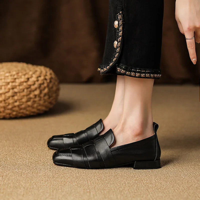 Low Heel Retro Loafers