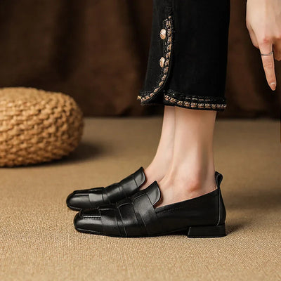 Low Heel Retro Loafers