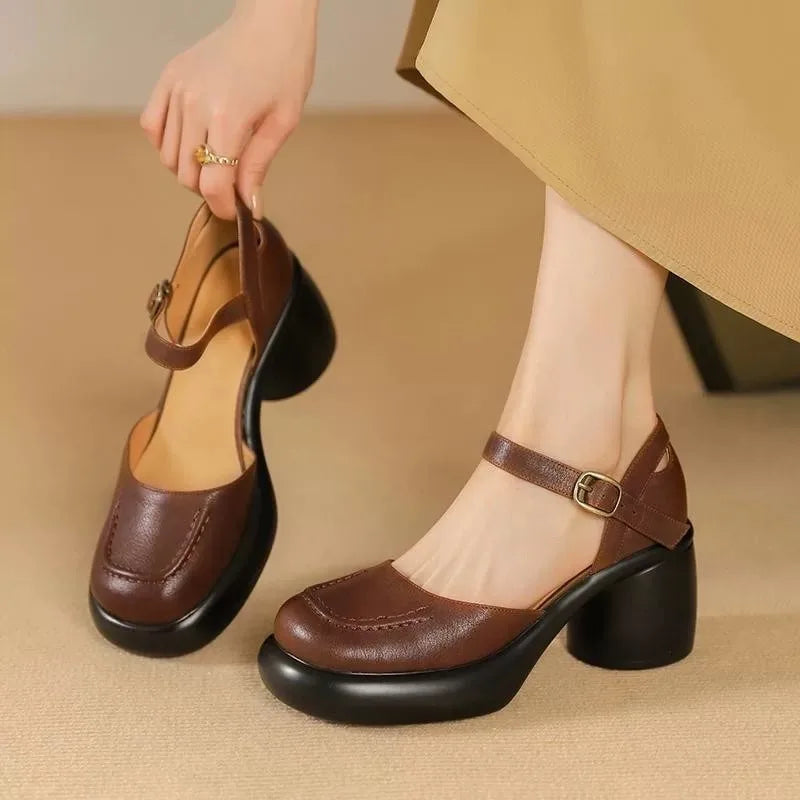High Heel Buckle Strap Shoes