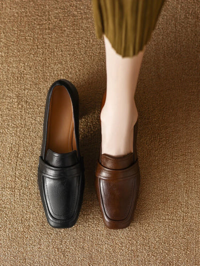 Mid Heel Retro Loafers