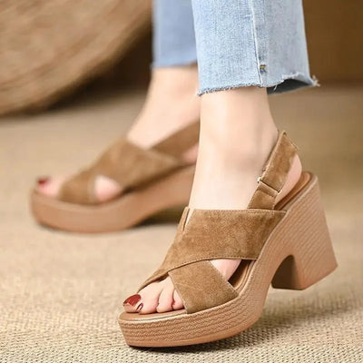 Chunky Heel Retro Sandals