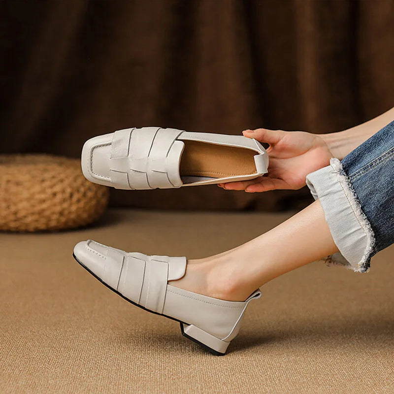 Low Heel Retro Loafers