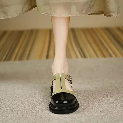 Round Toe Chunky Platform Shoes