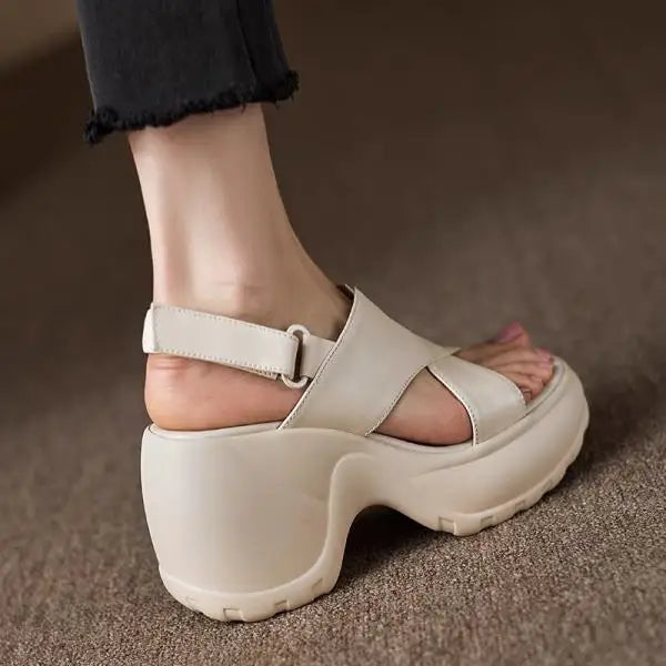 Open Toe Cross Leather Sandals