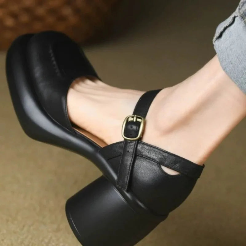 High Heel Buckle Strap Shoes