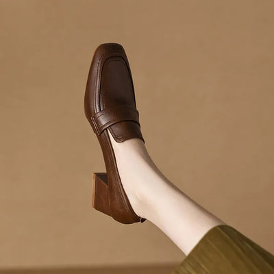 Mid Heel Retro Loafers