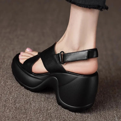 Open Toe Cross Leather Sandals