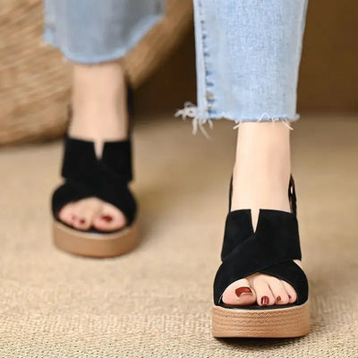 Chunky Heel Retro Sandals