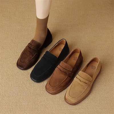 Round Toe Chunky Heel Pumps