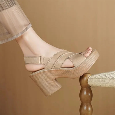 Cross Band High Heel Sandals