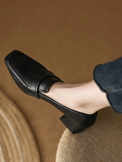 Mid Heel Retro Loafers