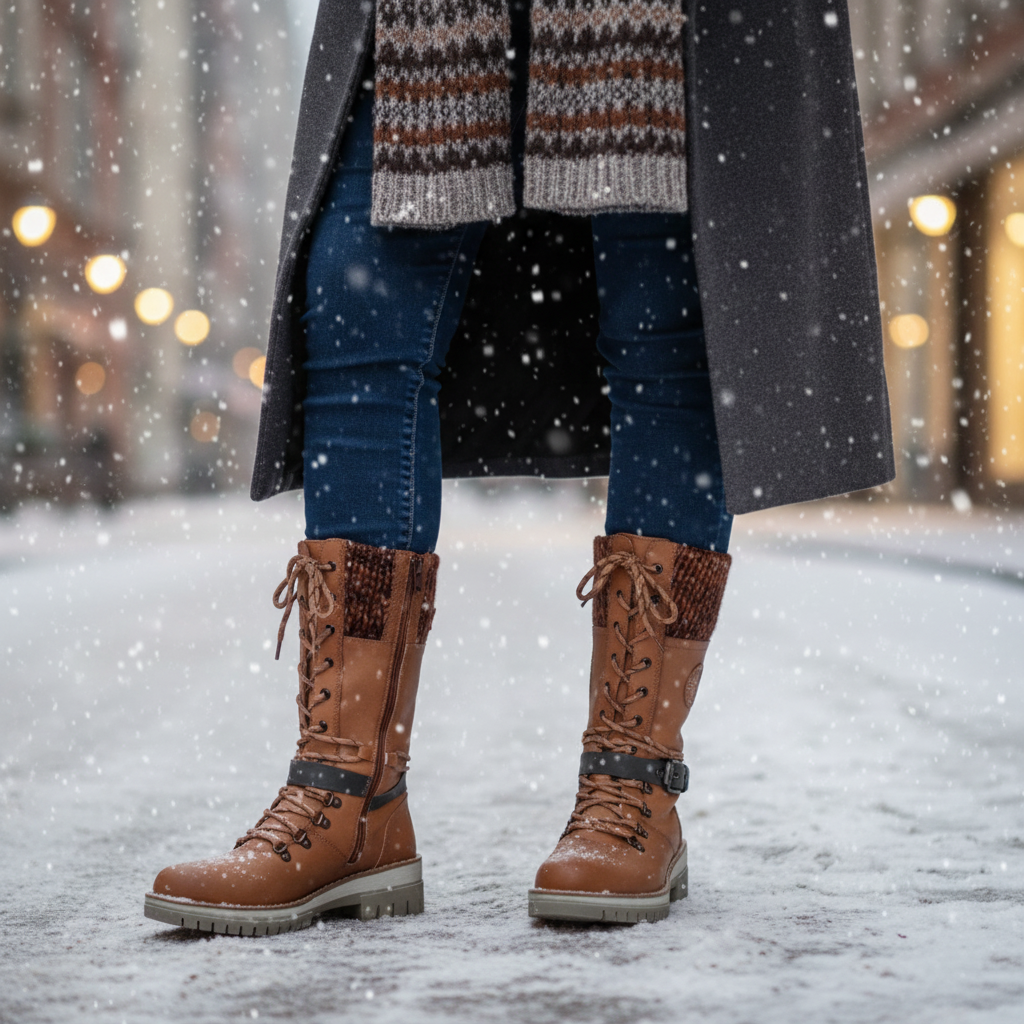 Erica Waterproof Knee-High Snow Boots - Your guarantee against slips
